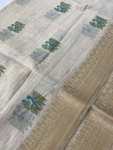 Jamdani silk Cotton Saree MS12567 (4) Blue birds