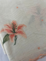 Mul chanderi embriodery saree with scalloped borders MSH115