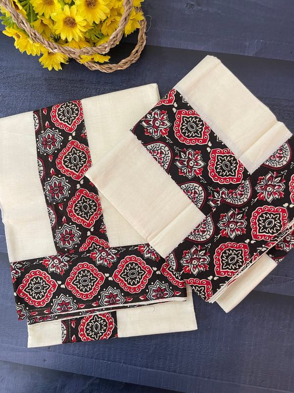 Single SETMUND with blouse - Ajrakh prints