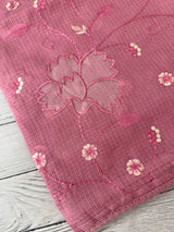 Soft kota silk saree with embriodery and organza applique work  -MS14509 Pink