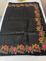 Crush Organza cutwork & embroidery saree MS7544a- Black