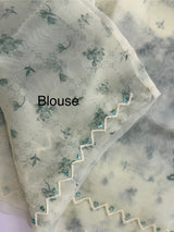 Handworked Glass organza saree with digital prints- MOS987