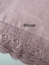 Soft crushed chanderi crepe silk saree with lace borders MLS466