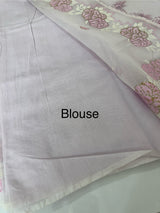 Supernet saree with cross stitch embroidery MSH116- Lavender