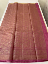 Semi Banarasi crepe saree with small buttas and brocade blouse- MS14667