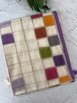 Semi chanderi saree with multi color checks- MSF334