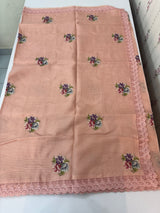 Silky kota embroidery saree MSK4359 Peach