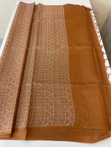 Bhagalpuri Semi tussar saree MS871- HoneyOrange