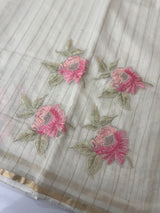 Mul chanderi applique work saree  MSH7371