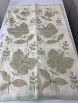 Mul chanderi tissue applique work saree MSH177