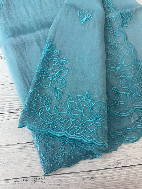 Tissue Organza saree MS14051- Blue