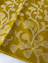Blended Malai chanderi saree with applique work saree  MSM5676- DarkYellow(2)