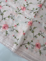 Silky kota saree with embriodery MS16426 PastelPink