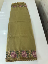 Crush Organza cutwork & embroidery saree MS7544- DarkBeige