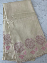 Blended soft tussar saree with embriodery - MS8669 PearlCream