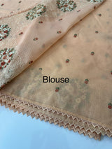 Soft kota silk saree with  embroidery MSS678 Peach