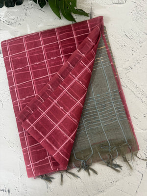 Semi Organza saree with checks - MSD634 (5)