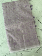 Moonga checks saree with embroidery MSH219 DustyLavender