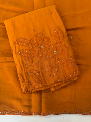 Unstitched Malai Chanderi Salwar Set - MUS103