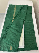 Crepe chiffon saree MSH216 DarkGreen