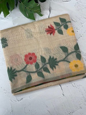 Jamdani silk Cotton Saree with thread work  MSJ787