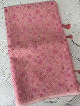 Moonga checks saree with embroidery MSH219 - Pink1