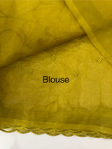 Double shade Semi organza saree with appliqué work - MSH949