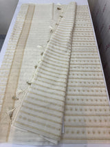 Mul chanderi saree with zari buttas-  MSH245