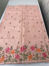 Silky kota saree with embriodery MS16263 PastelPeach