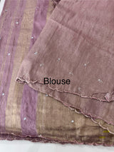 Fancy Chanderi silk saree with blouse MFC217
