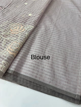 Applique and embroidery work 
 Kota Silk saree MSH118- DuskyLavender
