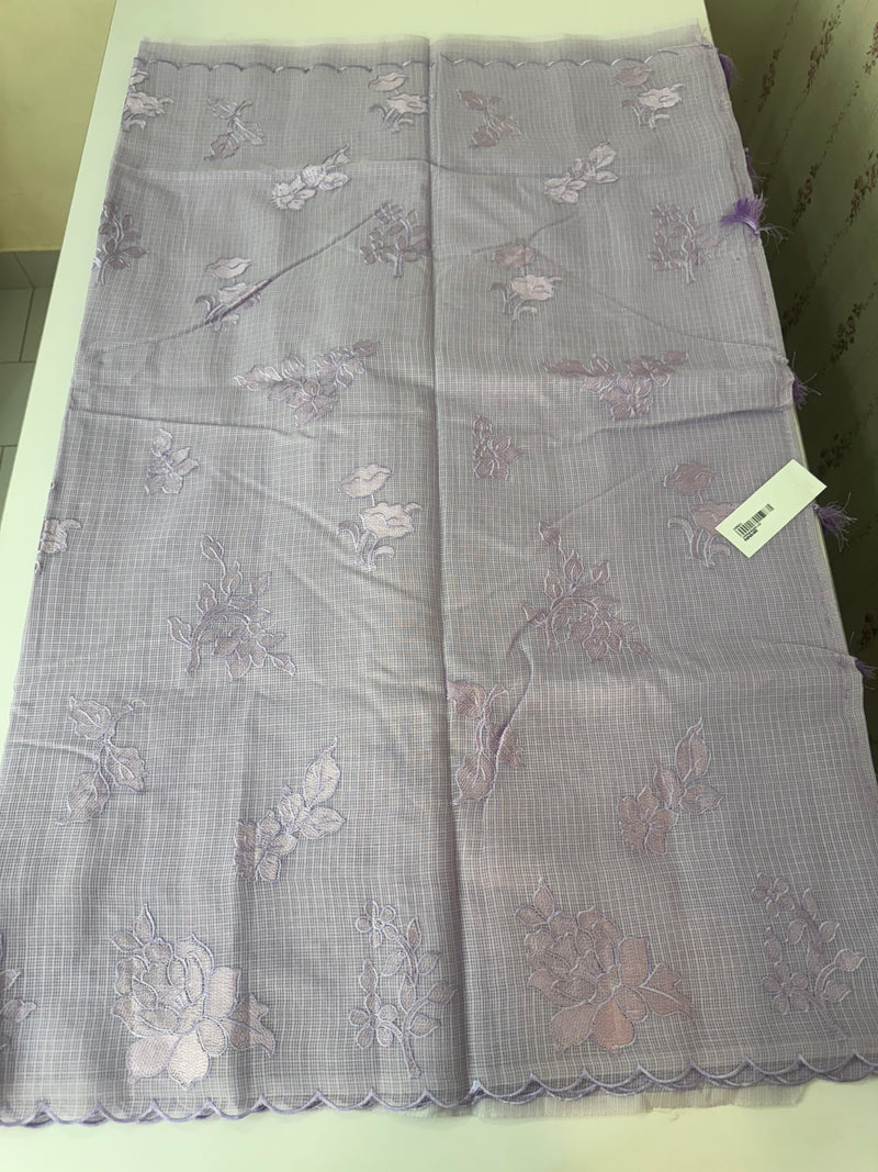 Silky kota embroidery saree  MSK890 Lavender