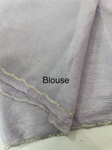 Handworked Crush Organza saree with applique work MBS676 Lavender