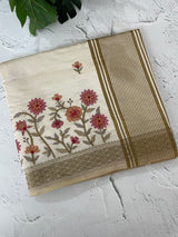 Blended tussar silk saree with embroidery- MSH490