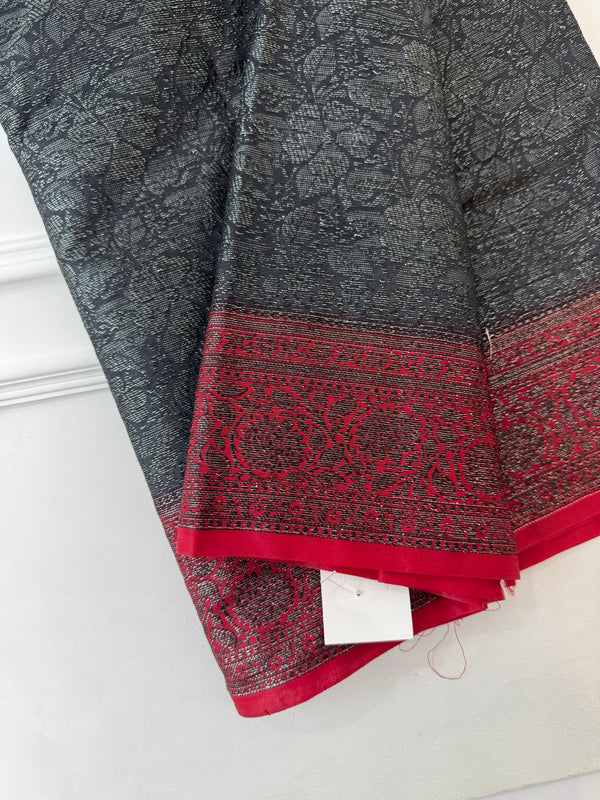 Semi banarasi weaving saree MBS966 Black to MaroonRed