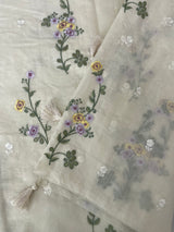 Mul chanderi embriodery saree MSH285