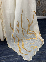 Mul chanderi embriodery saree with scalloped borders MCBS654