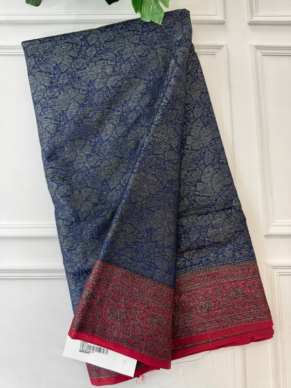 Semi banarasi weaving saree MBS964 NavyBlue to MaroonRed