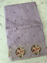 Silky kota embroidery saree MS5407 - Lavender