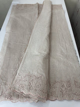 Striped Mul chanderi saree with applique borders MSH987 - Pale Mauve