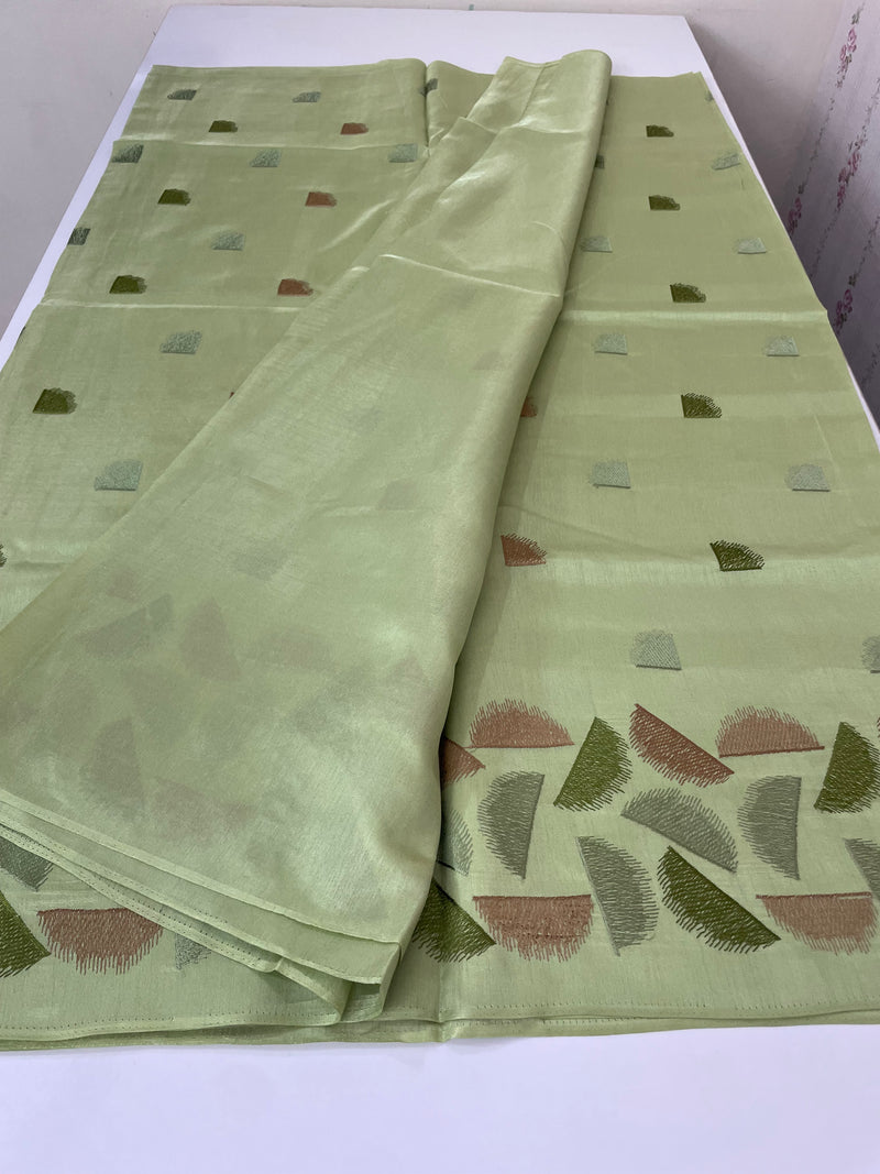 Semi silk saree MS67449- DuskyGreen
