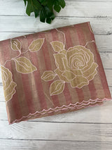 Tissue Silk applique work saree MSH133 Design 1- PeachPink