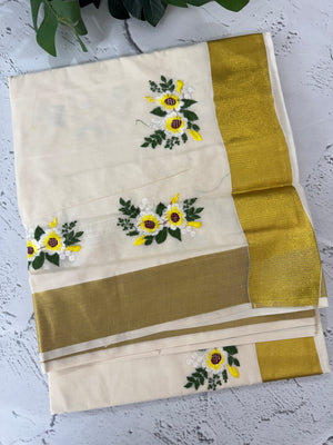 Kerala cotton saree - ‘’Swarnam”