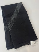 Supernet saree with crochet work and lace border MCJ5433 - Black(Design - Diagonal Crochet)