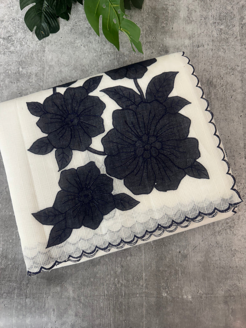 NetKota Applique work saree  MSH138- Dark NavyBlue