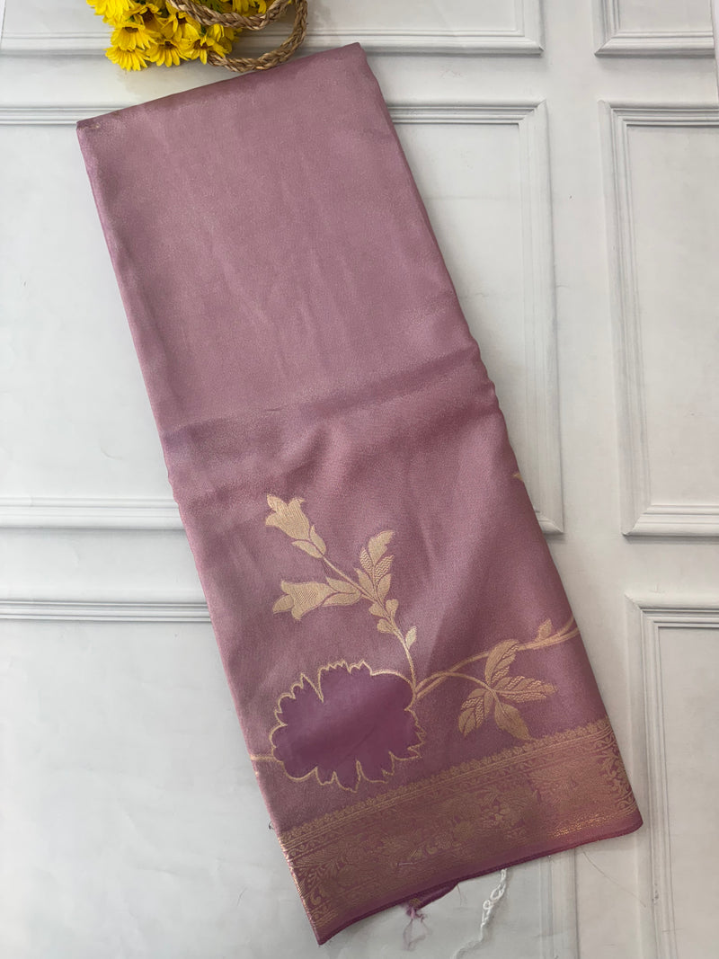 Crepe tissue silk saree with blouse MA32321