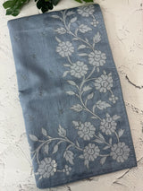Blended Tussar silk saree with applique work- MSH200 DuskyBlue