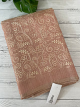 Tissue Silk embriodery saree MS49888