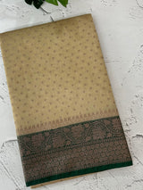Semi Banarasi crepe saree with small buttas and brocade blouse- MS14667