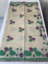 Jamdani silk Cotton Saree with lotus motifs MSJ790(5)